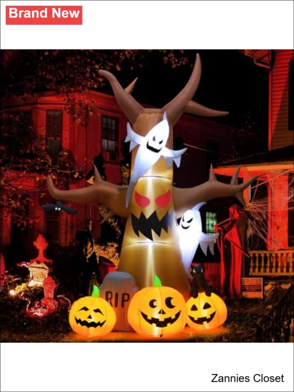 👻 12 FT Halloween Inflatable Dead Tree Outdoor Yard Decor with LEDs